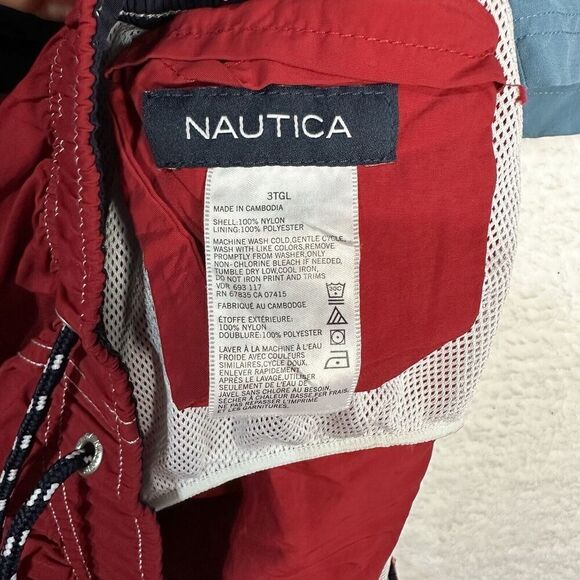 Nautica Mens Big & Tall Deck Swim Trunk Quick Dry Sz 3XL Red Logo - Picture 5 of 7